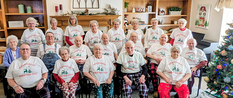 The Morningside Christmas Crew with their Christmas t-shirts